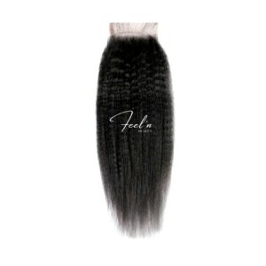 Closure lace frontale 13×4 brésilien virgin cheveux afro kinky 100% naturels feelnbeauty.com
