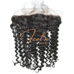 Closure Lace Frontale 13x4 Cheveux Vierges Bouclée / Virgin Deep Wave Hair (Brésilien 10A) feelnbeauty.com