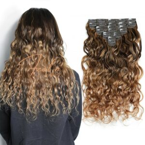 Extensions à clips Couleur n°4/30 - Ondulées / Body Wave Virgin 100% Cheveux Humains - 8 Pièces/120gr feelnbeauty.com