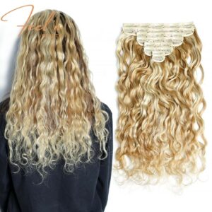 Extensions à clips Couleur n°8/613 - Ondulées / Body Wave Virgin 100% Cheveux Humains - 8 Pièces/120gr feelnbeauty.com