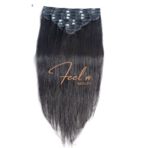 Extensions à clips Lisses / Straight Virgin 100% Cheveux Humains - 8 Pièces/120gr feelnbeauty
