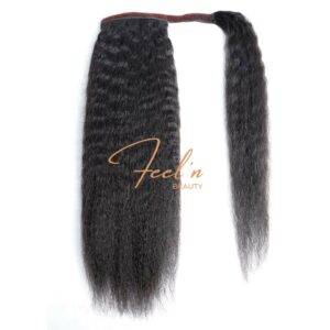 Postiche Lisse Kinky Straight Ponytail - Virgin 100% Cheveux Naturels feelnbeauty.com