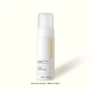 Mousse Nettoyante Vitamine C Nuhanciam 150 ml nettoyant le visage, illuminant le teint et hydratant la peau grâce à sa vitamine C stabilisée.