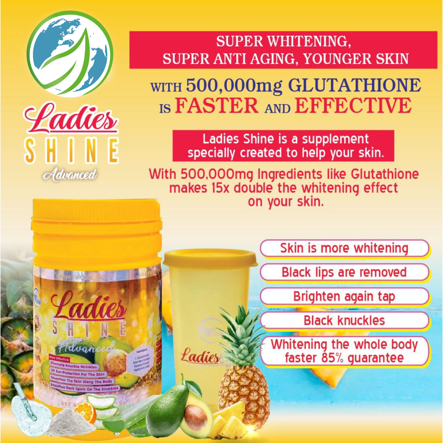 Ladies Shine Advanced en poudre pour routine beauté Ladies Shine Advanced en poudre pour routine beauté
