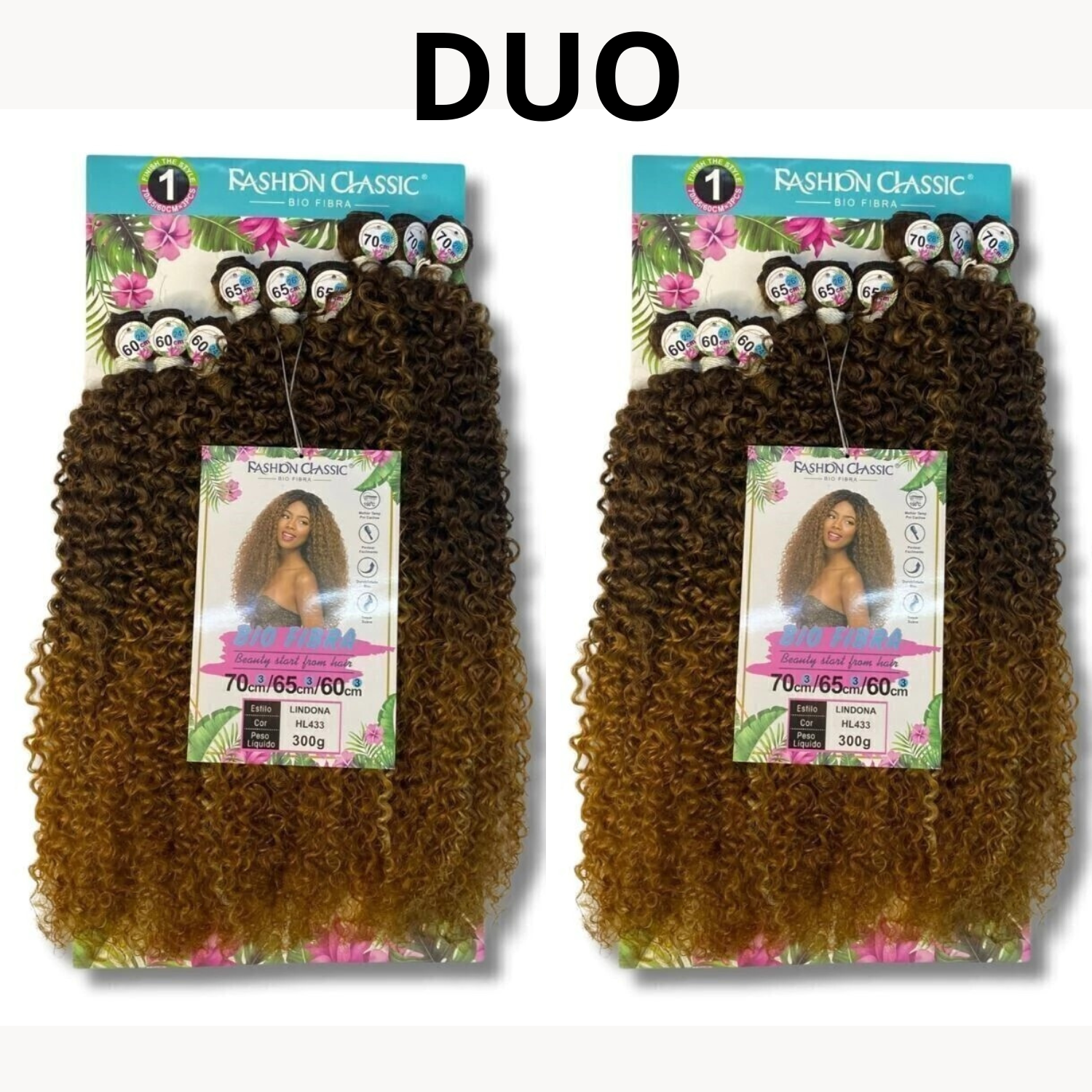 Fashion Classic - DUO X2 - Fibre Bio - Lindona - HL433 - 70-65-60cm - feelnbeauty.com Fashion Classic - DUO X2 - Fibre Bio - Lindona - HL 433 - 70-65-60cm - feelnbeauty.com