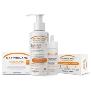 Oxyprolane® Routine éclat du teint In & Out – 30 gélules + lait 500 ml + Savon 220 gr + Sérum 100ml