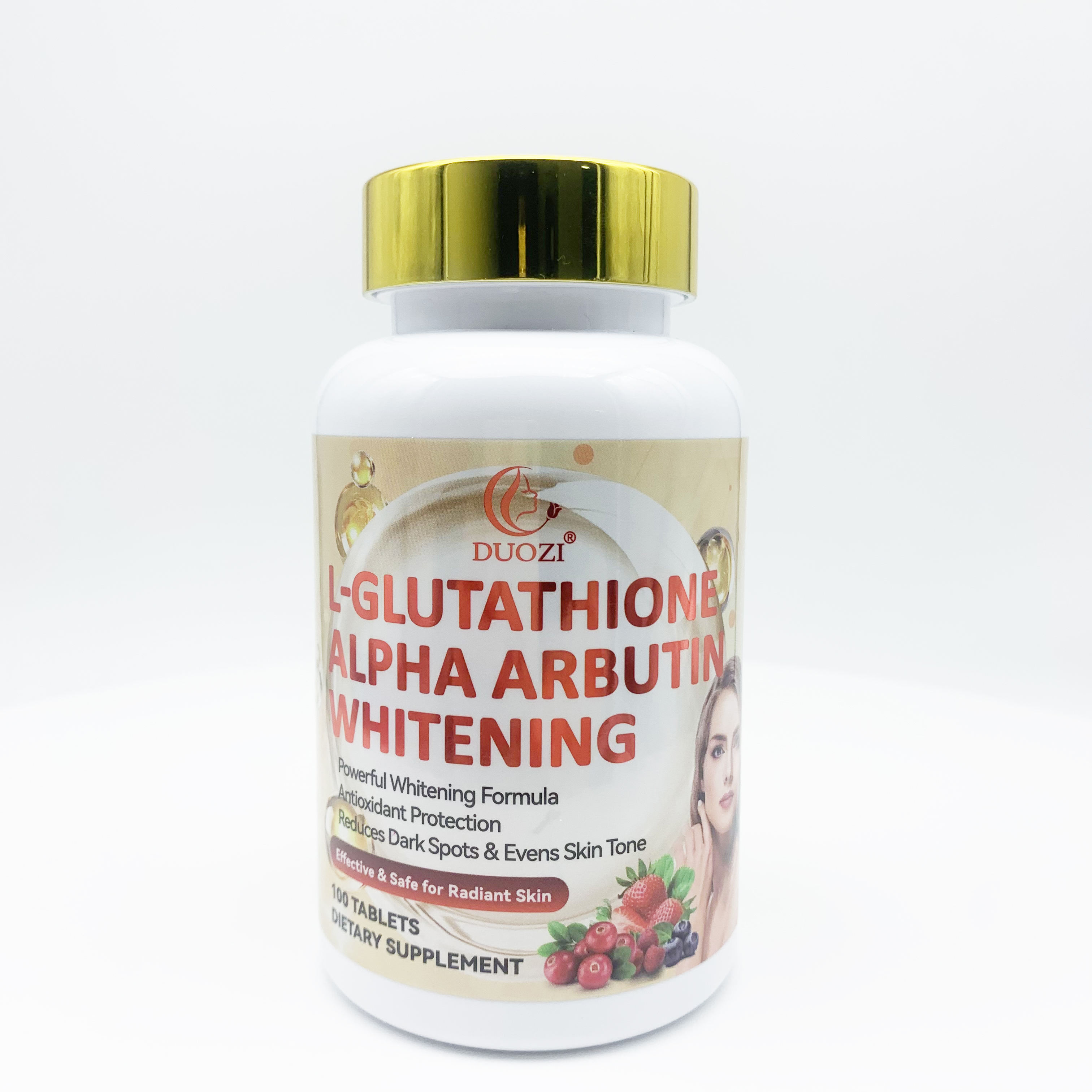 Duozi L-Glutathione Alpha Arbutin Whitening 100 comprimés Duozi L-Glutathione Alpha Arbutin Whitening 100 comprimés pour l'éclat de la peau, le collagène et les antioxydants