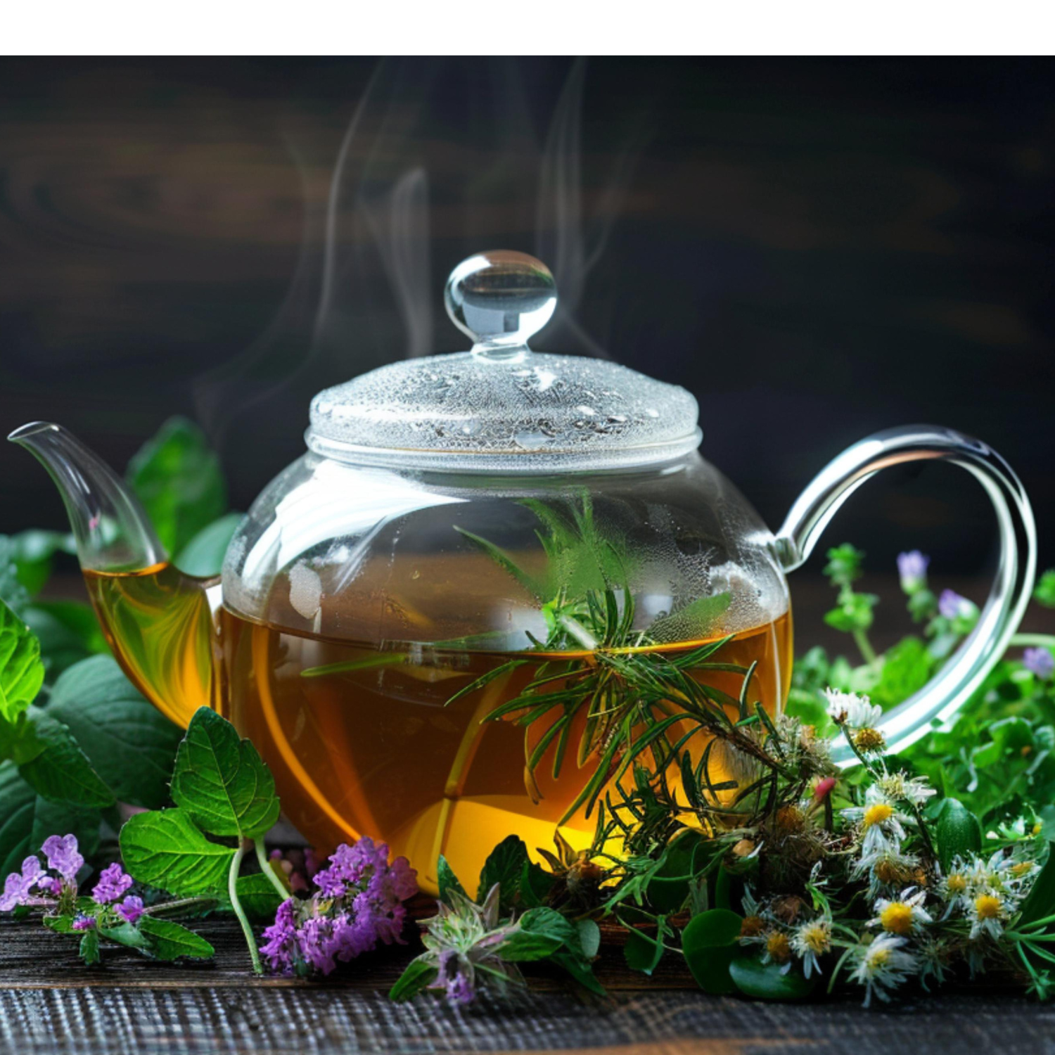 Infusion Détox Après le Déluge servie dans une tasse Tasse d'infusion détox au thé vert, maté, ortie et citron, idéale pour accompagner une cure détox et favoriser le bien-être quotidien.
