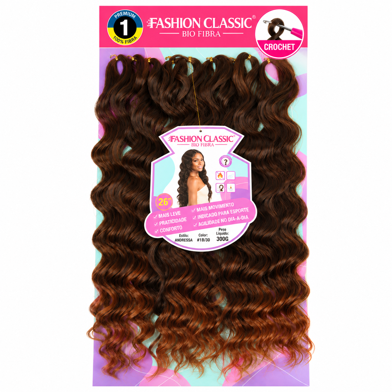 Fashion Classic Andressa – Crochet 300 g – 65 cm Fashion Classic Bio Fibra Andressa crochet 300 g 65 cm
